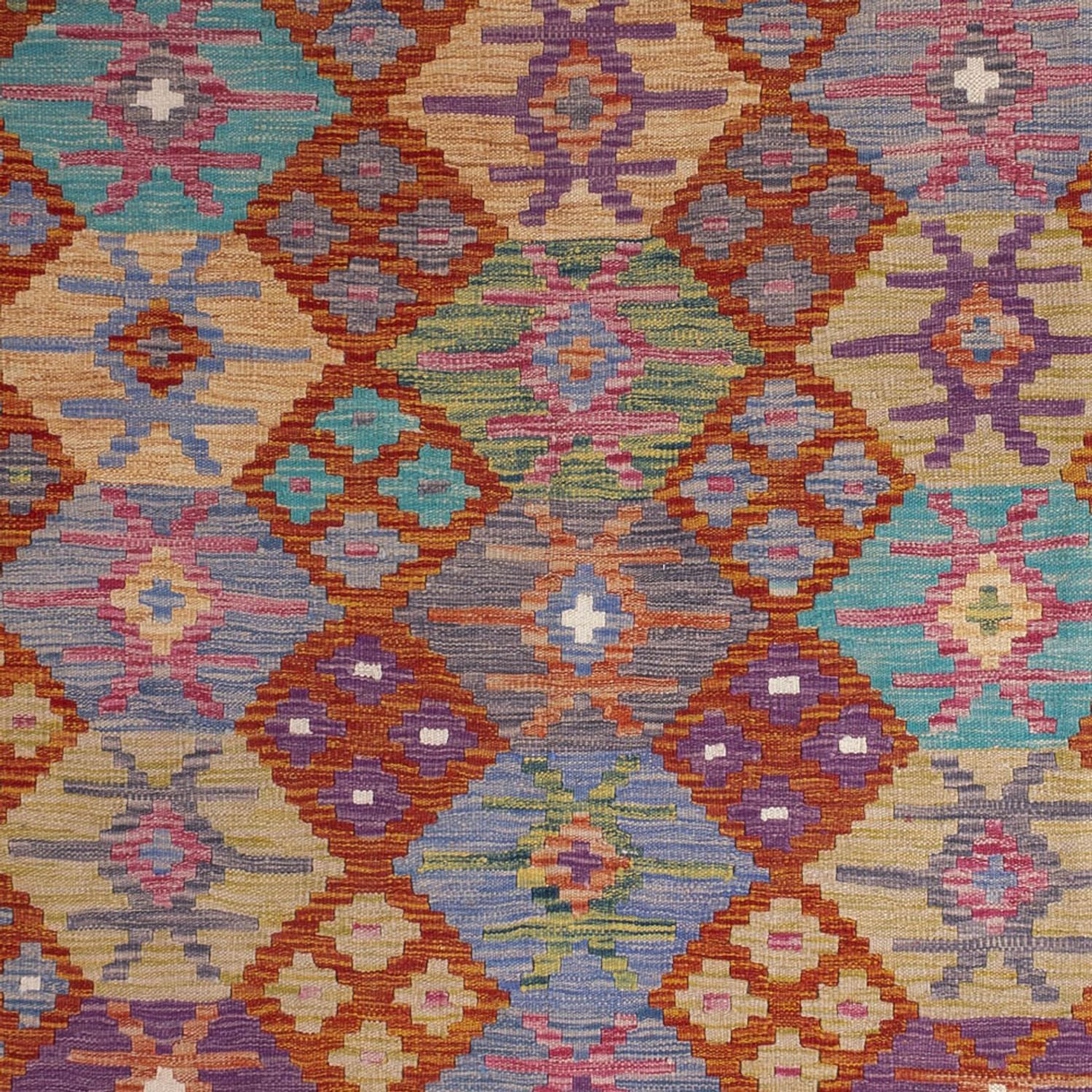 Tapis Kelim - Splash - 247 x 195 cm - multicolore