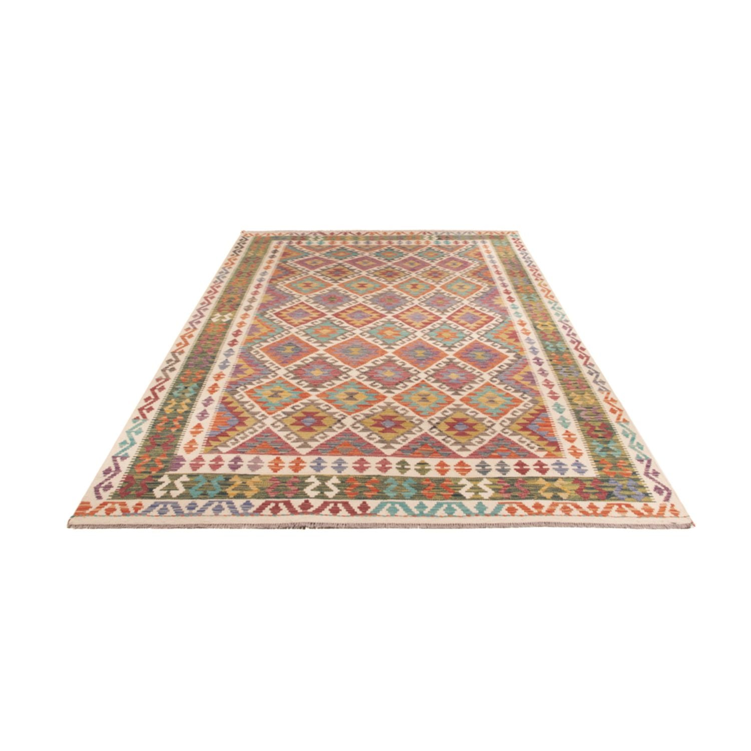 Tapis Kelim - Splash - 305 x 196 cm - multicolore