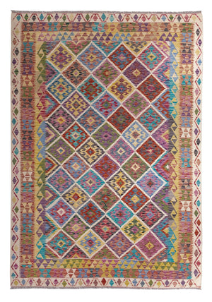 Tapis Kelim - Splash - 285 x 206 cm - multicolore