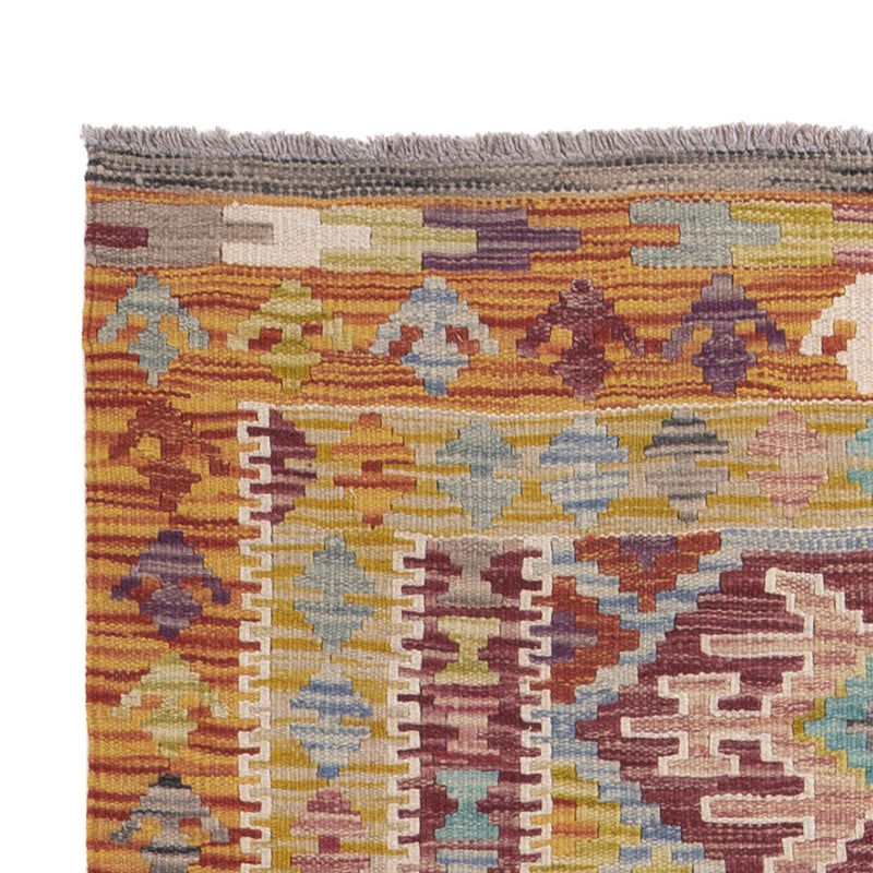 Tapis de couloir Tapis Kelim - Splash - 201 x 94 cm - multicolore