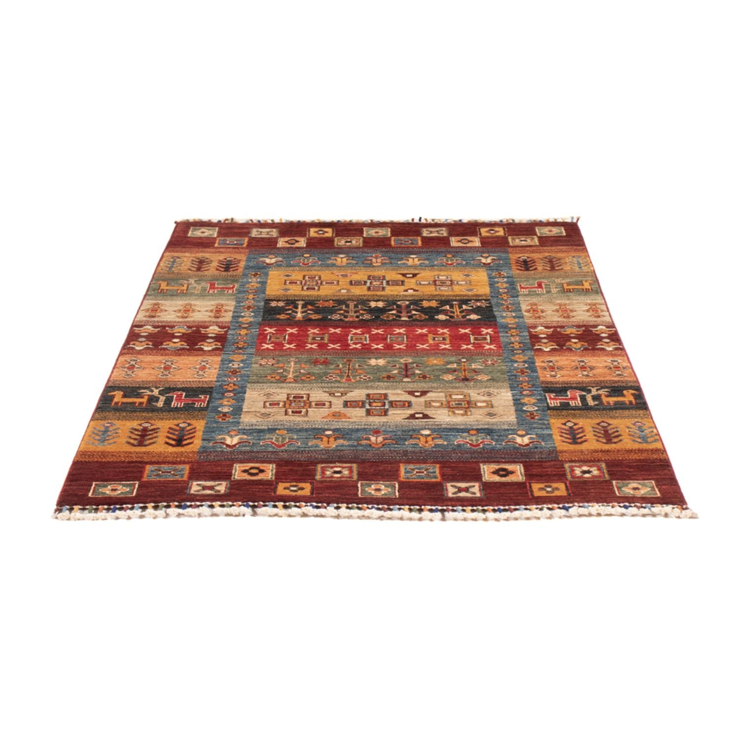 Tapis Gabbeh - Loribaft Persan - 143 x 105 cm - multicolore