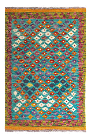 Tapis Kelim - Splash - 131 x 92 cm - multicolore