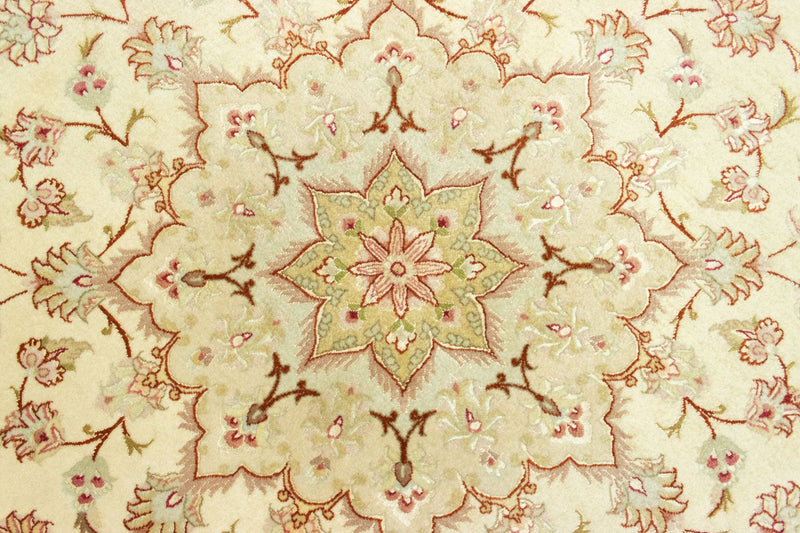 Tapis persan - Tabriz - Premium ronde  - 148 x 148 cm - beige