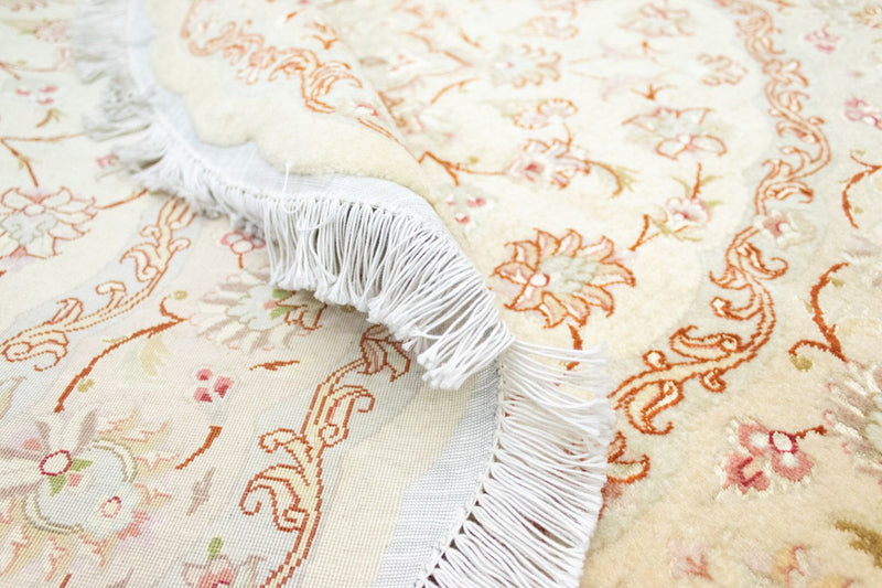 Tapis persan - Tabriz - Premium ronde  - 148 x 148 cm - beige