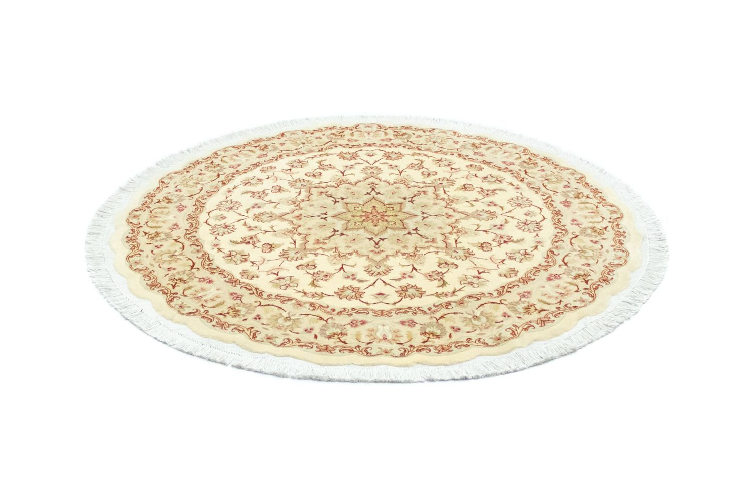Tapis persan - Tabriz - Premium ronde  - 148 x 148 cm - beige