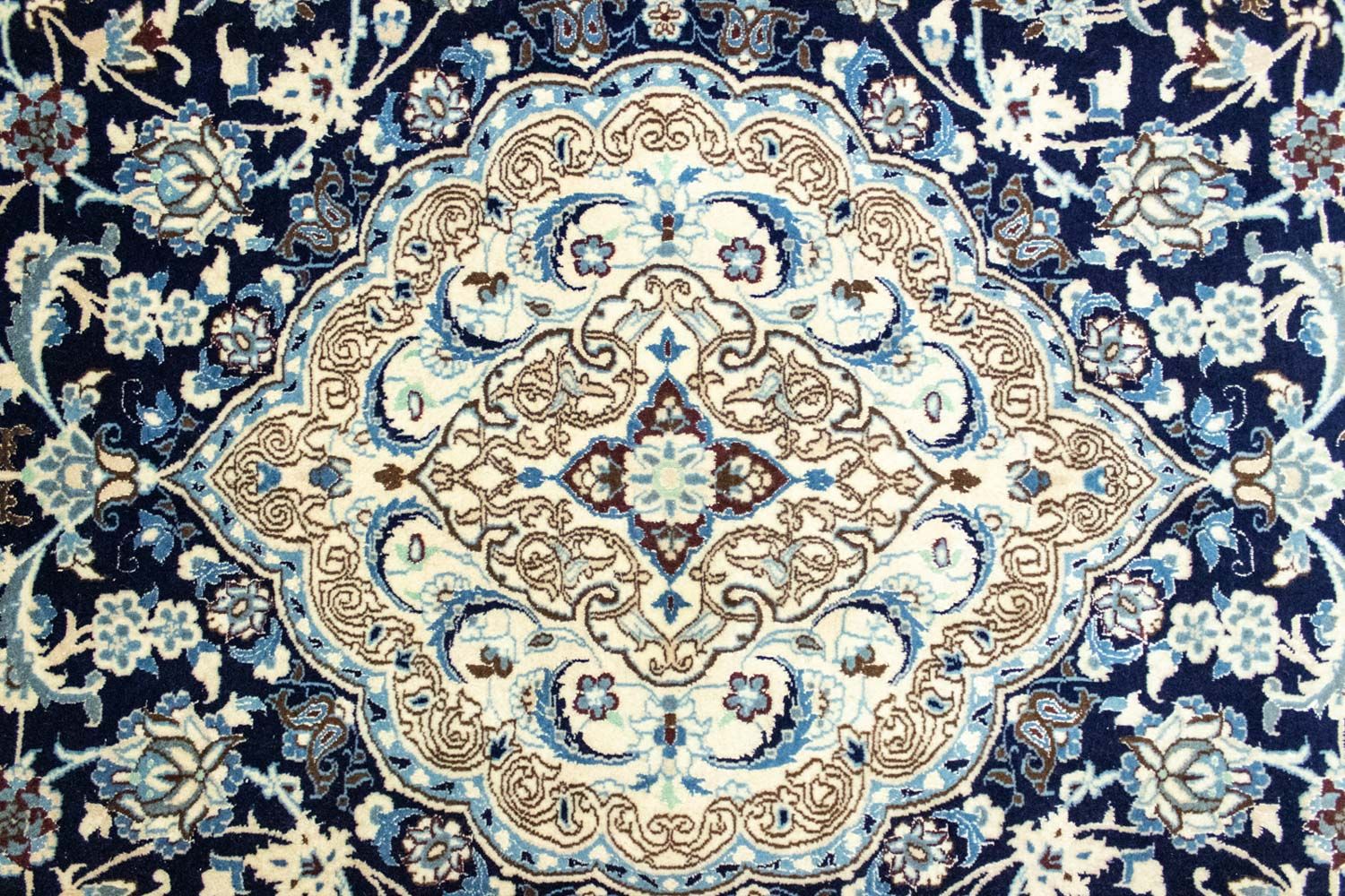 Tapis persan - Nain - Royal - 360 x 255 cm - bleu foncé