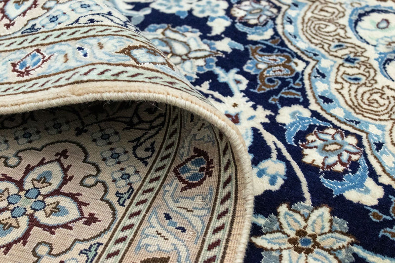 Tapis persan - Nain - Royal - 360 x 255 cm - bleu foncé