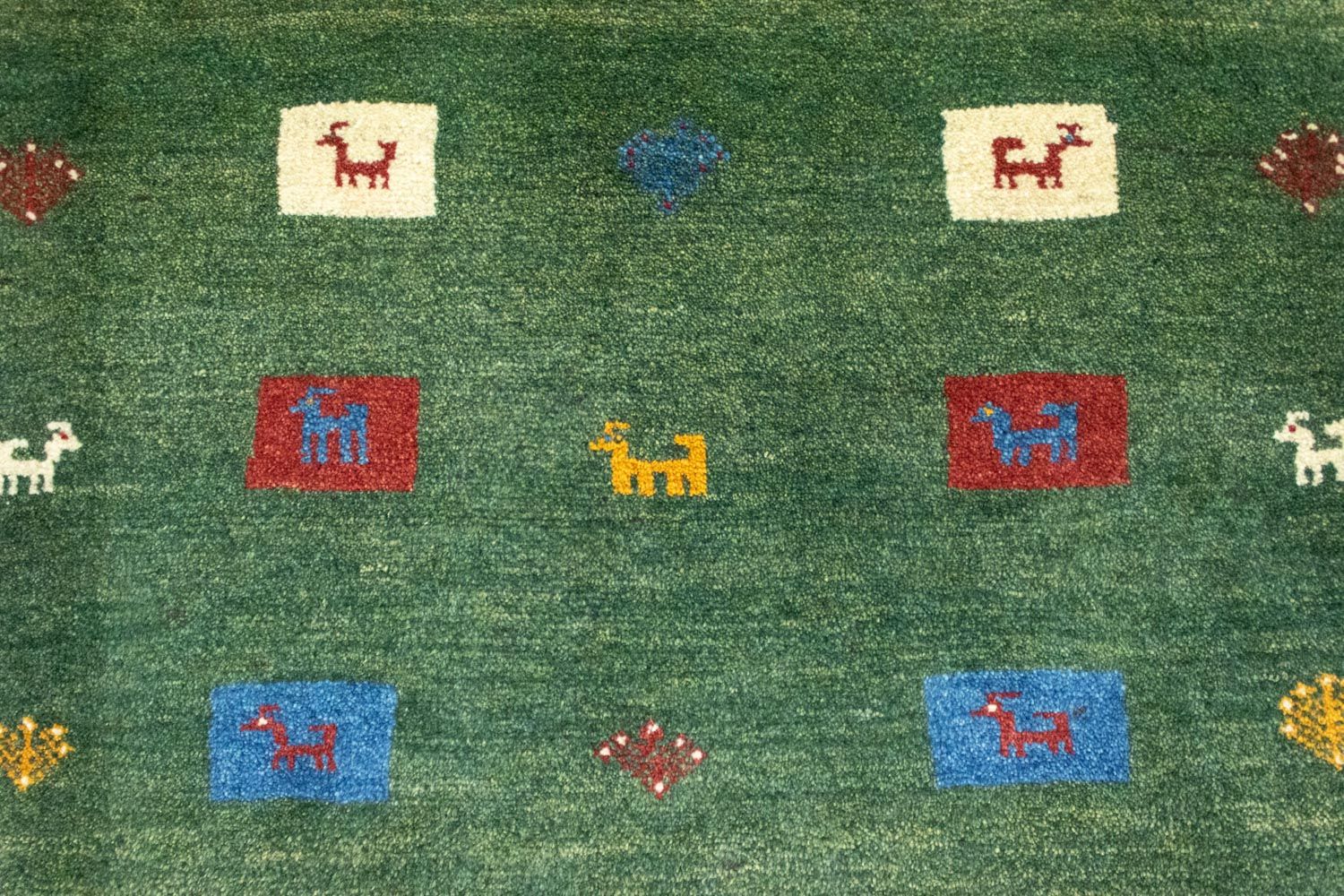 Tapis Gabbeh - Persan - 128 x 92 cm - vert