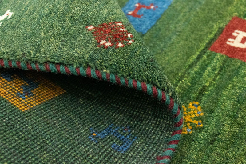 Tapis Gabbeh - Persan - 128 x 92 cm - vert