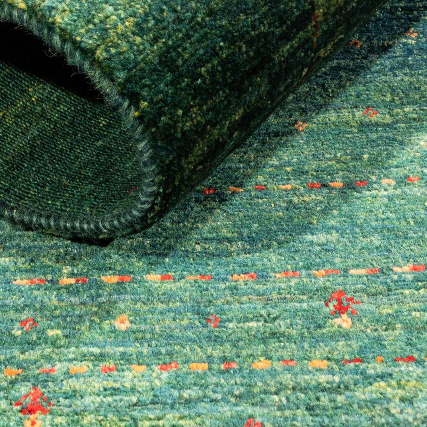 Tapis Gabbeh - Loribaft Persan - 129 x 82 cm - vert