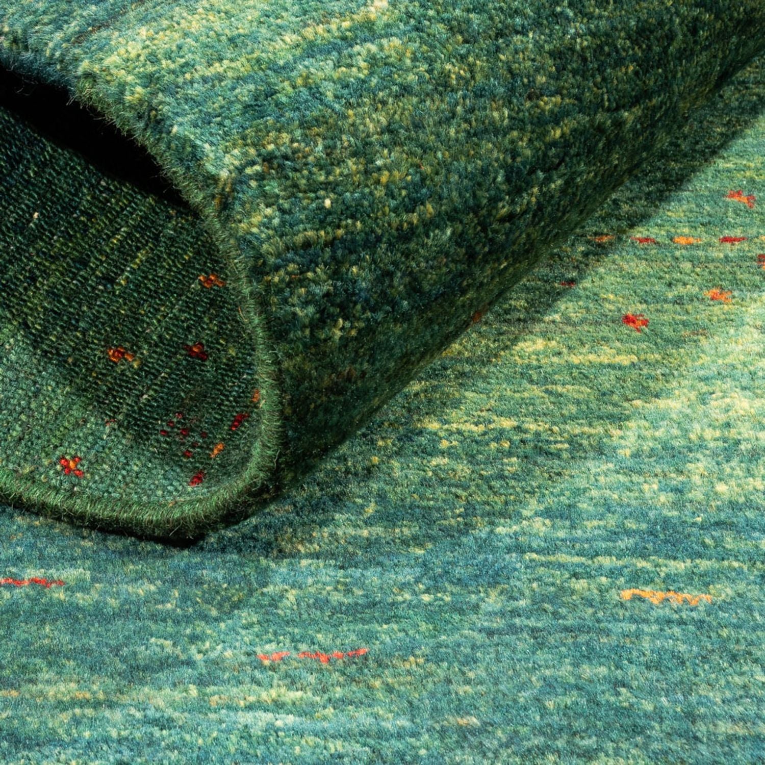 Tapis Gabbeh - Loribaft Persan - 126 x 84 cm - vert