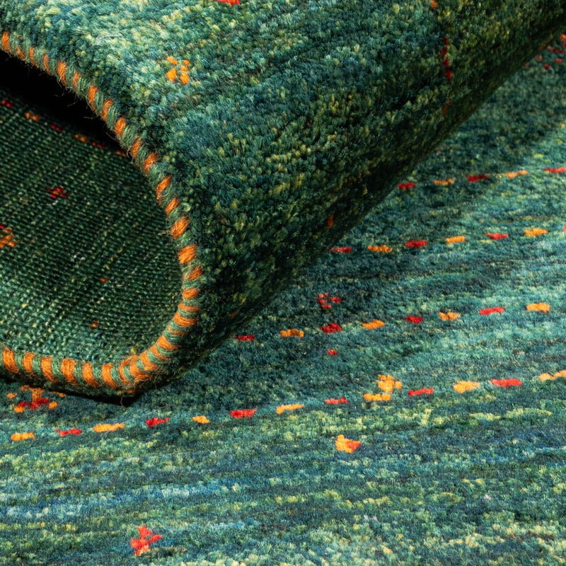 Tapis Gabbeh - Loribaft Persan - 125 x 86 cm - vert