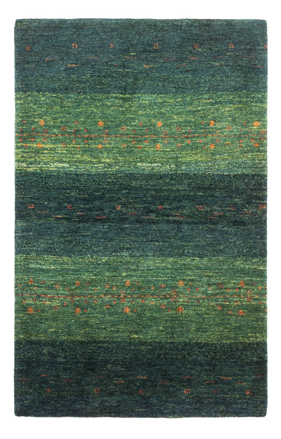Gabbeh Teppich - Loribaft Perser - 130 x 85 cm - grün