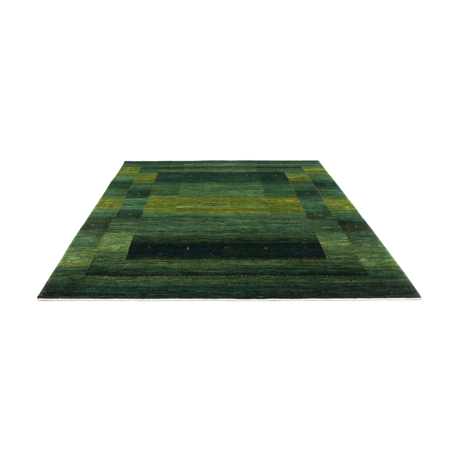 Gabbeh Teppich - Loribaft Perser - 254 x 210 cm - grün