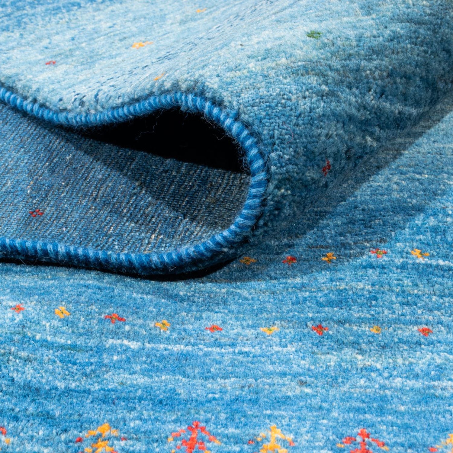 Gabbeh Teppich - Loribaft Perser - 302 x 195 cm - blau