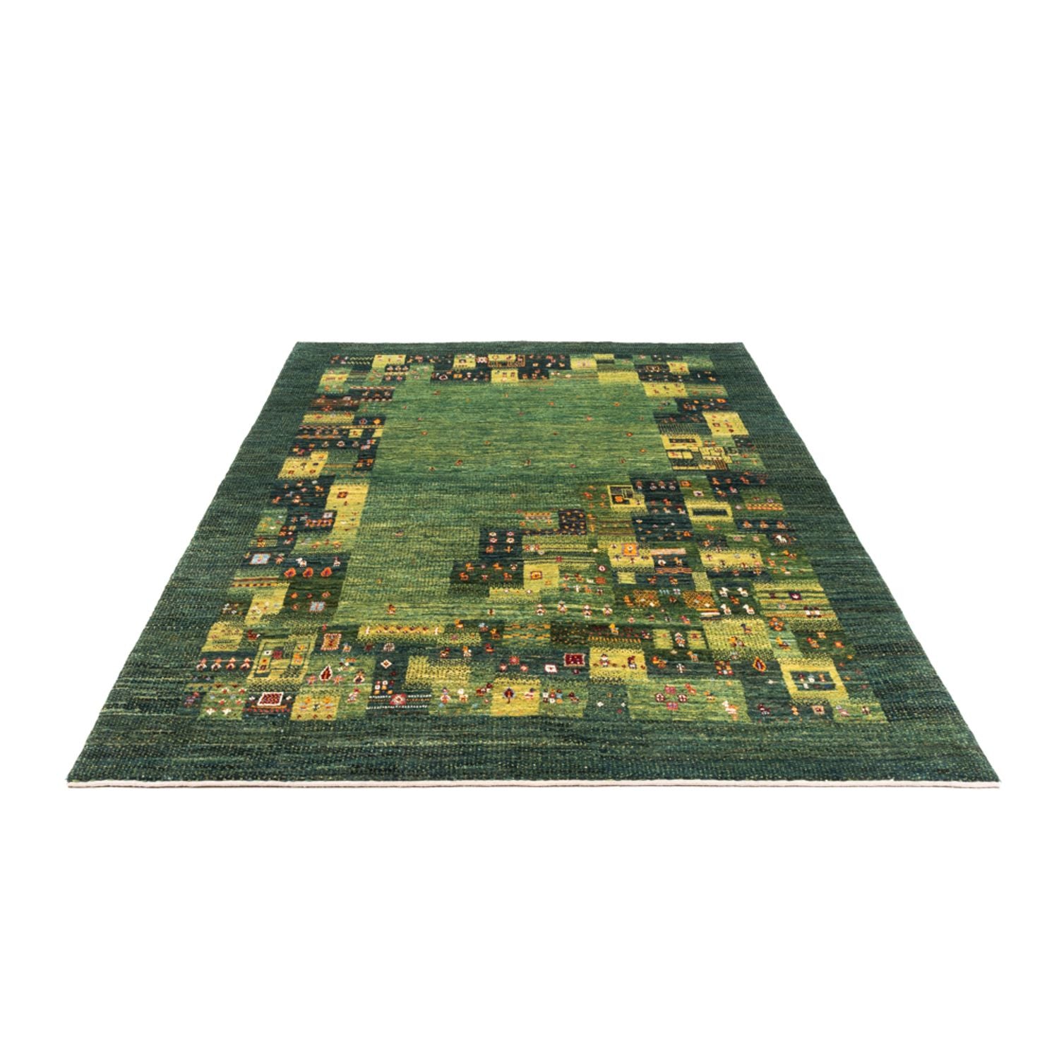Gabbeh Teppich - Loribaft Perser - Royal - 251 x 167 cm - grün