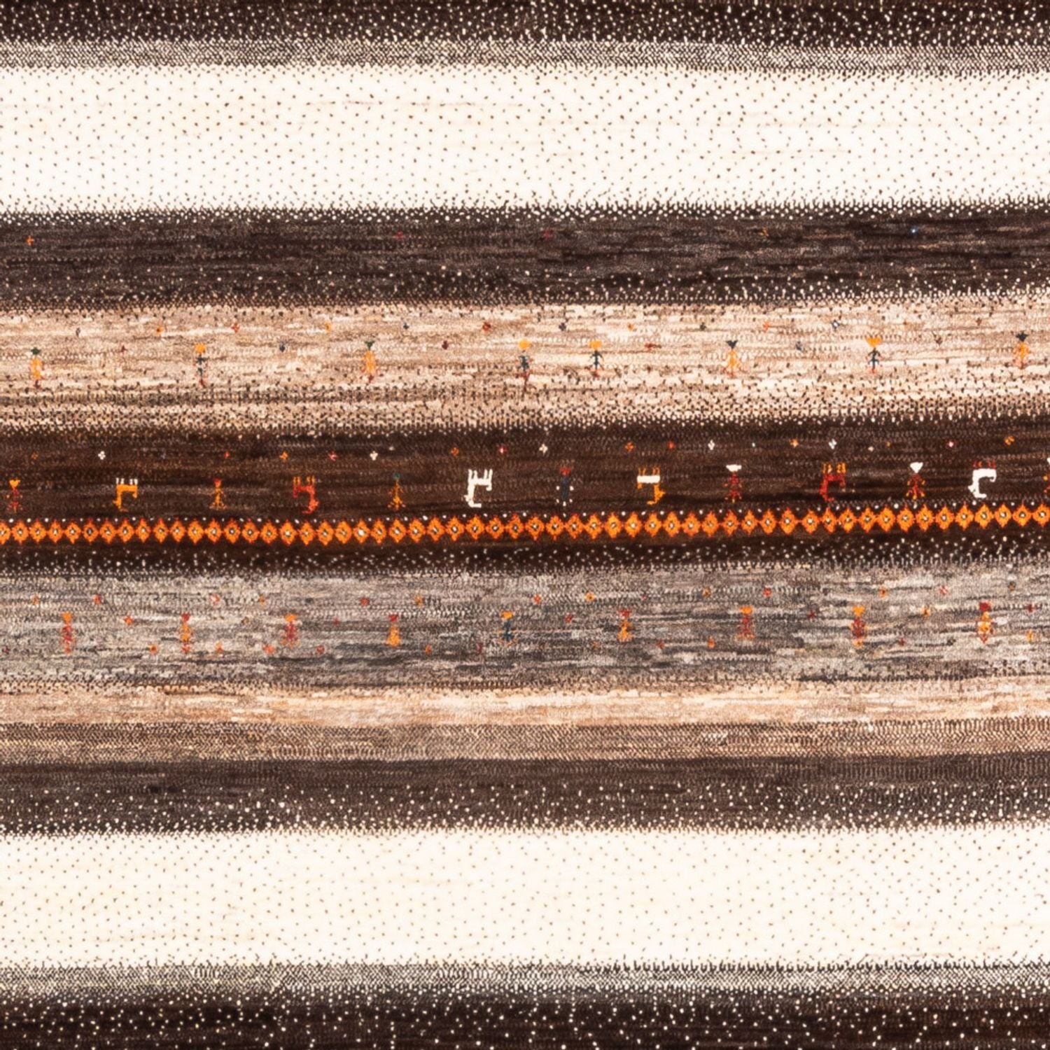 Gabbeh Teppich - Loribaft Perser - Royal quadratisch  - 198 x 212 cm - natur