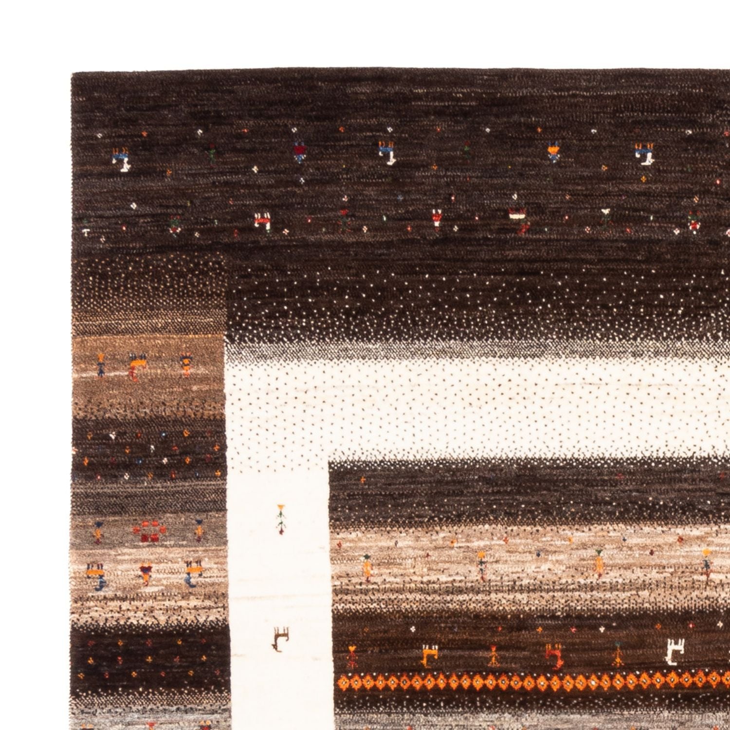 Gabbeh Teppich - Loribaft Perser - Royal quadratisch  - 198 x 212 cm - natur