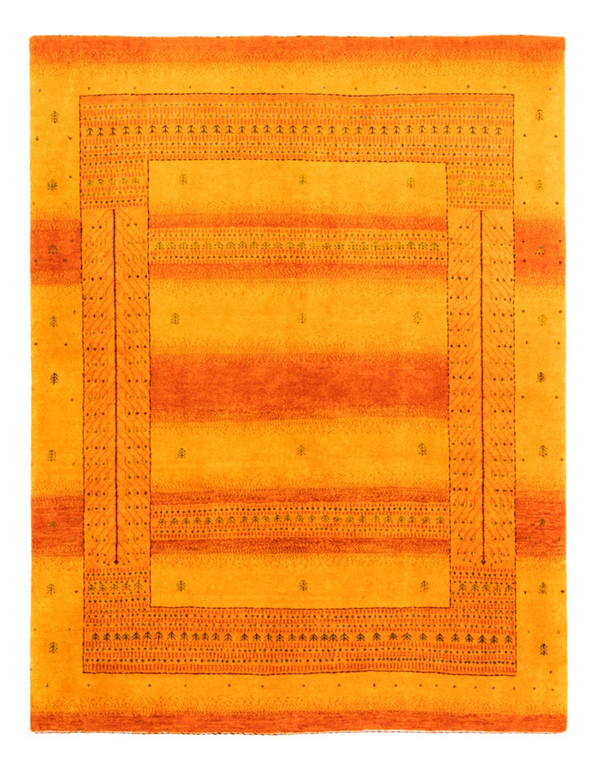 Gabbeh Teppich - Loribaft Perser - 200 x 154 cm - gold
