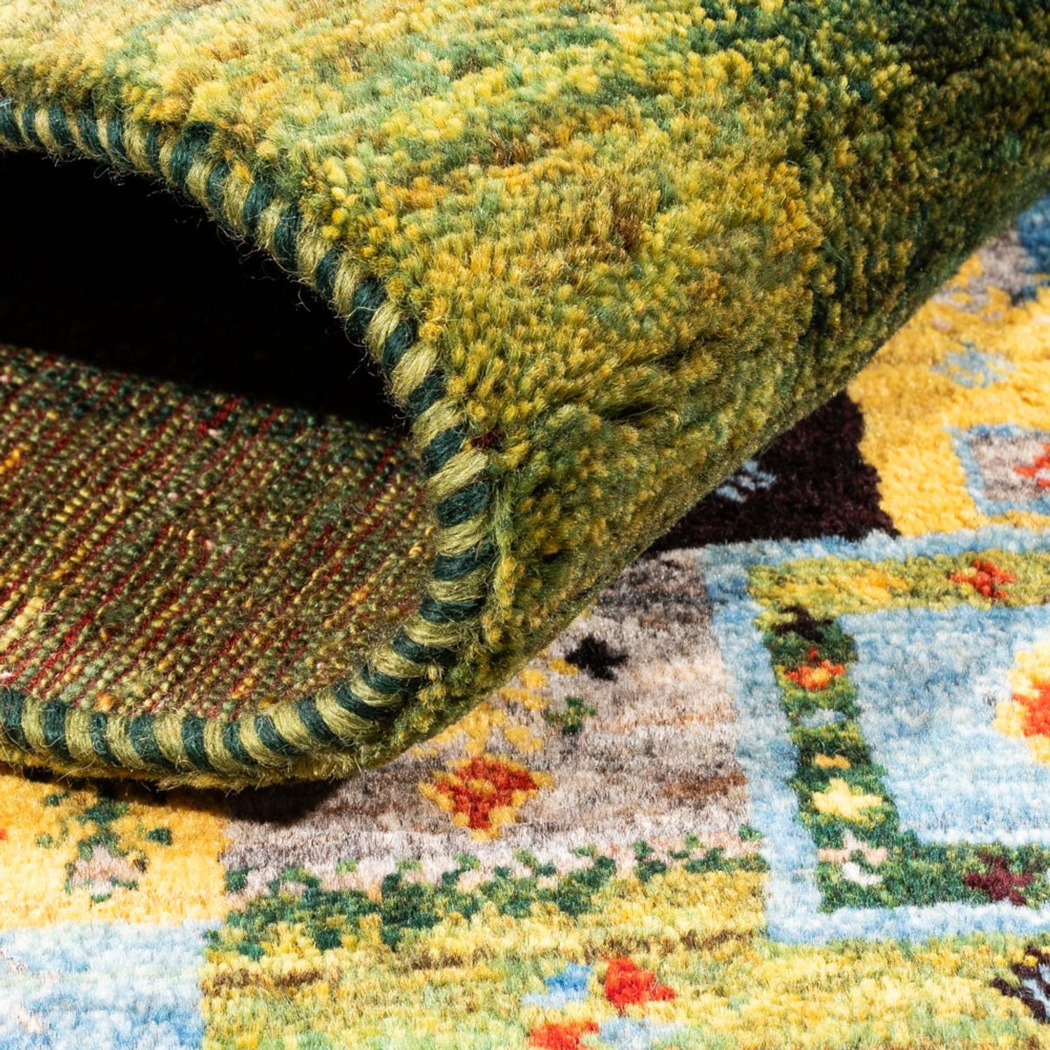Gabbeh Teppich - Loribaft Perser - Royal - 196 x 148 cm - grün