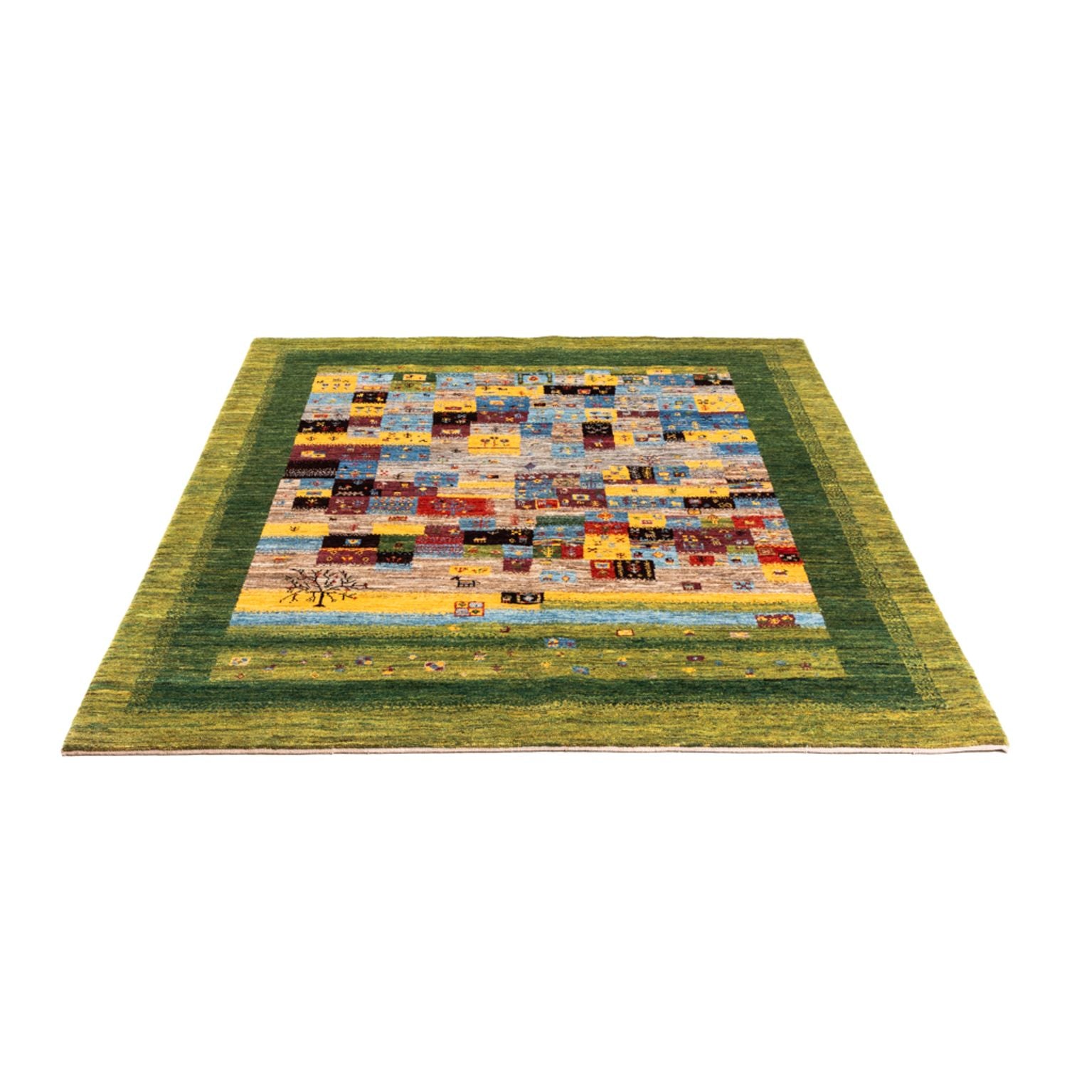 Gabbeh Teppich - Loribaft Perser - Royal - 196 x 148 cm - grün
