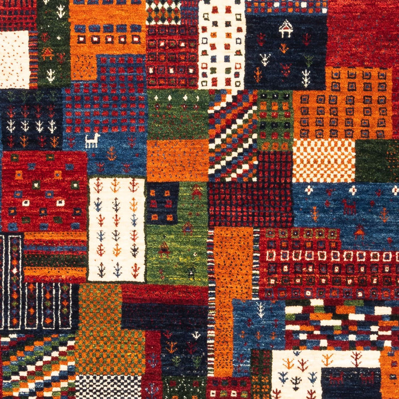 Tapis Gabbeh - Loribaft Persan - Royal carré  - 129 x 120 cm - multicolore