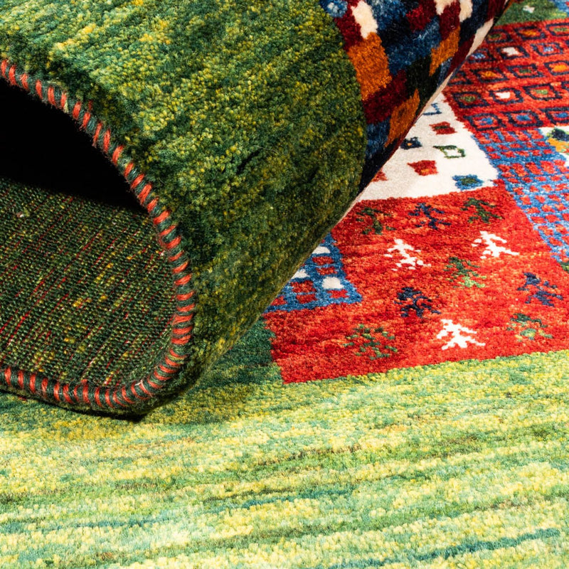 Tapis Gabbeh - Loribaft Persan - Royal carré  - 129 x 120 cm - multicolore