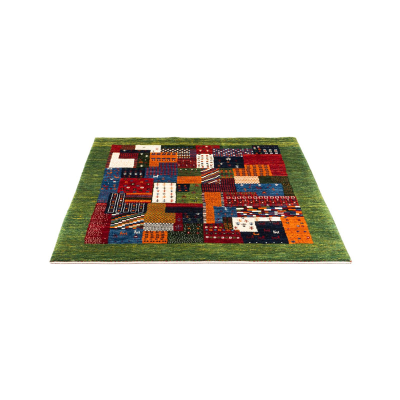 Tapis Gabbeh - Loribaft Persan - Royal carré  - 129 x 120 cm - multicolore