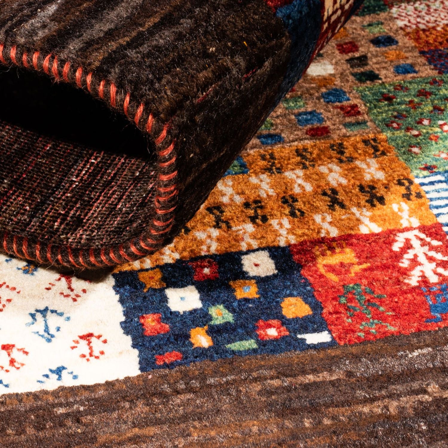 Tapis Gabbeh - Loribaft Persan - Royal - 128 x 86 cm - multicolore