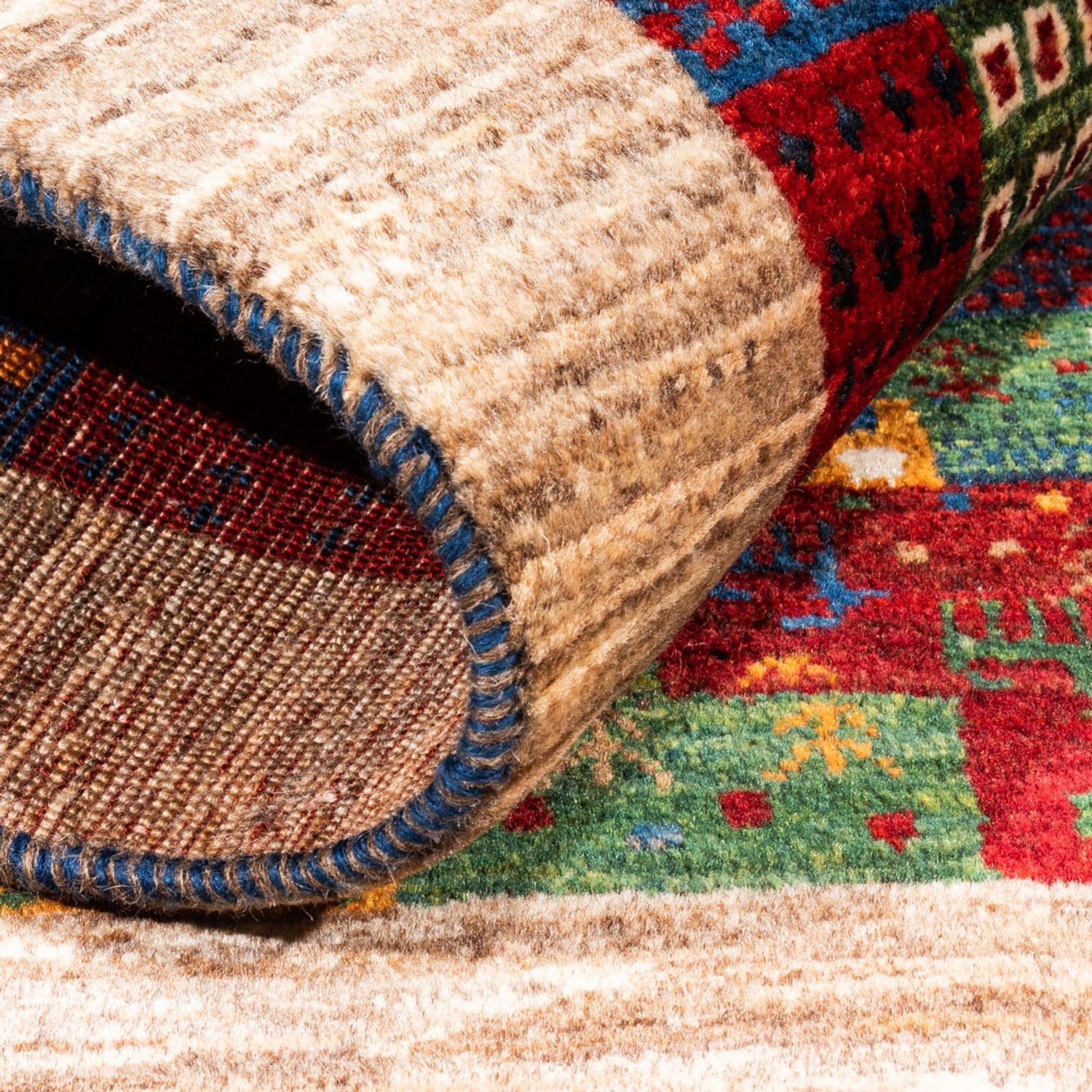 Tapis Gabbeh - Loribaft Persan - Royal - 123 x 84 cm - multicolore