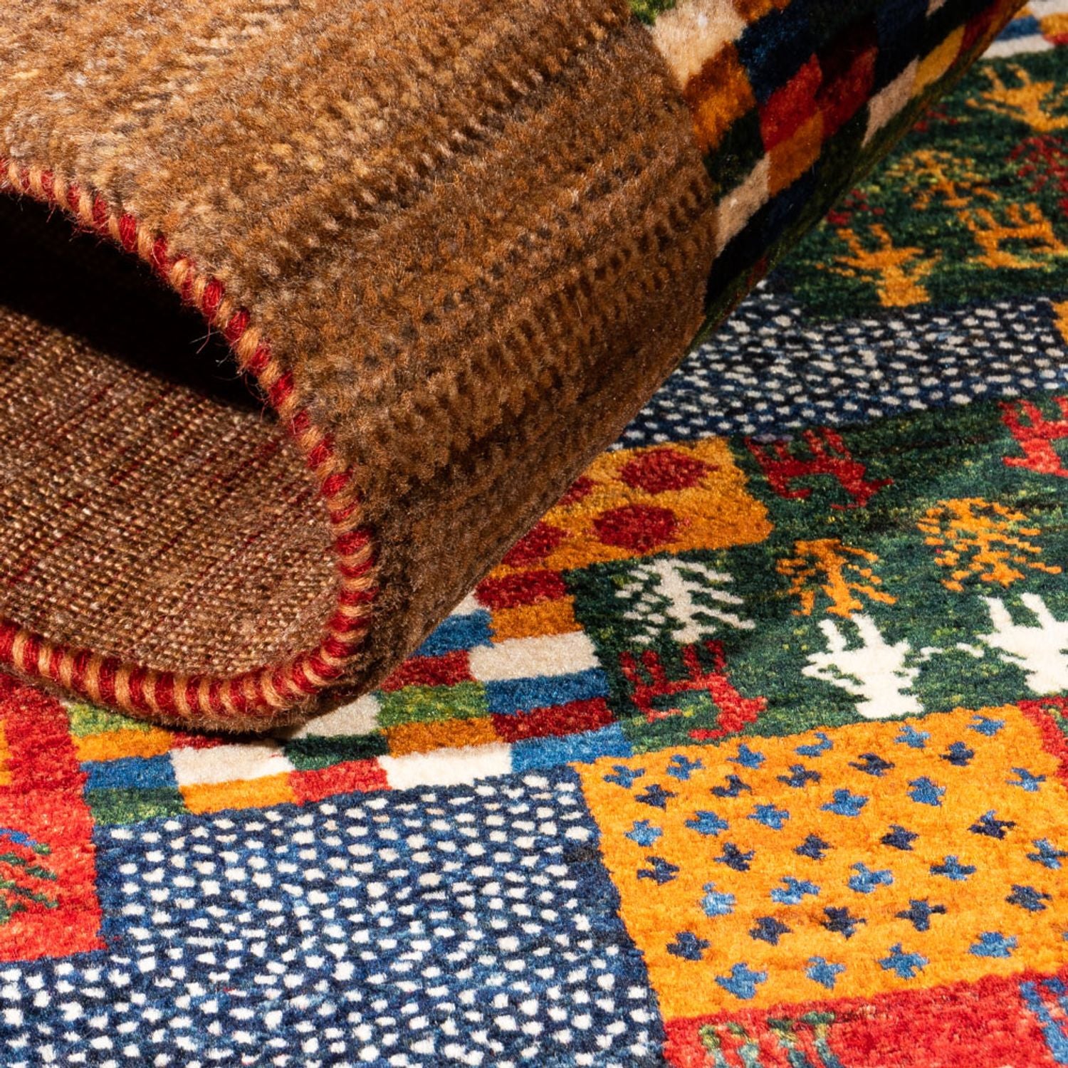 Tapis Gabbeh - Loribaft Persan - Royal - 134 x 88 cm - multicolore