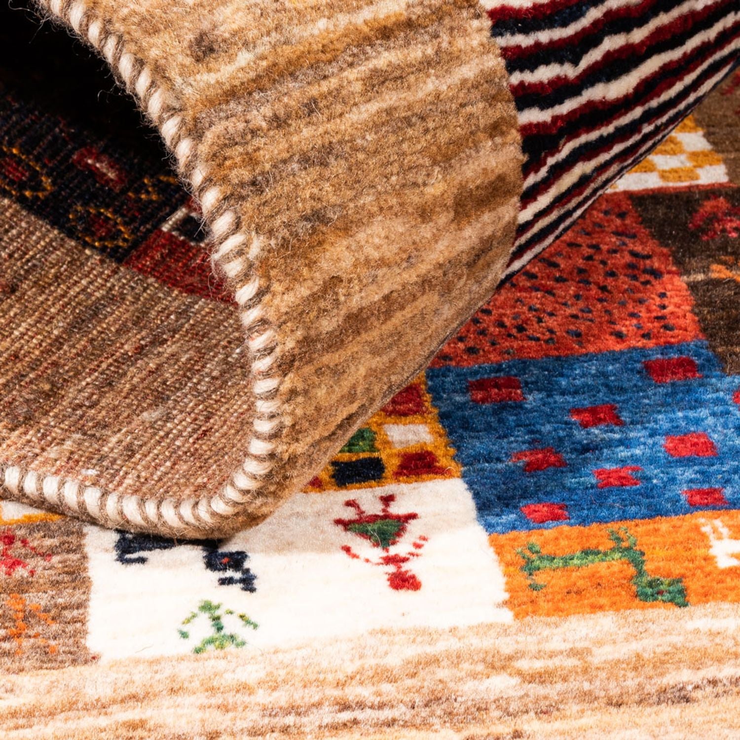 Tapis Gabbeh - Loribaft Persan - Royal - 145 x 89 cm - multicolore