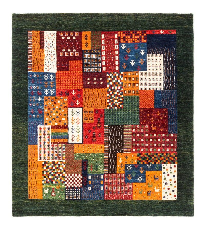 Tapis Gabbeh - Loribaft Persan - Royal - 130 x 122 cm - multicolore