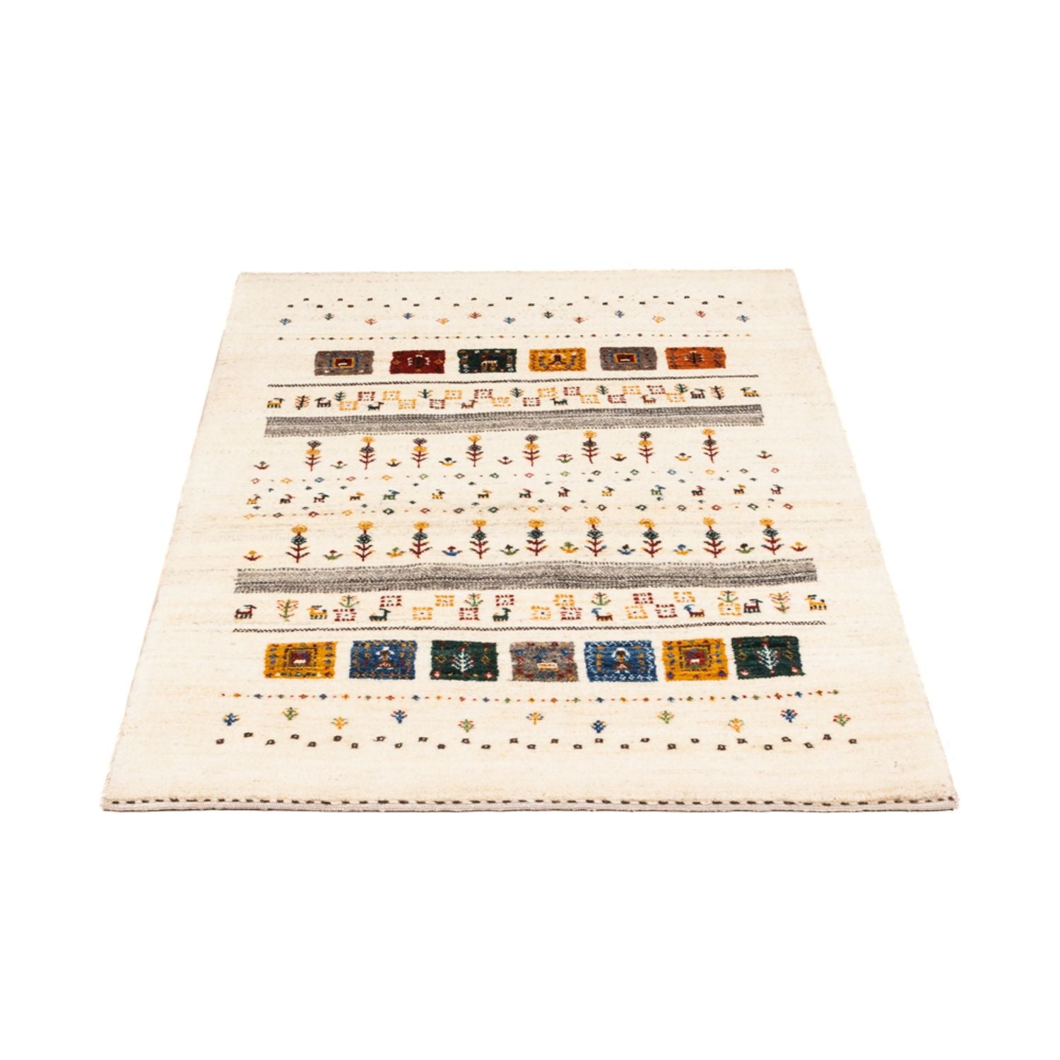 Tapis Gabbeh - Loribaft Persan - Royal - 122 x 78 cm - crème