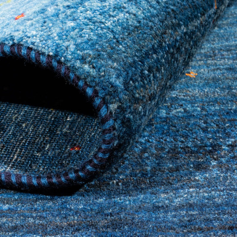 Gabbeh Teppich - Loribaft Perser - 213 x 144 cm - blau