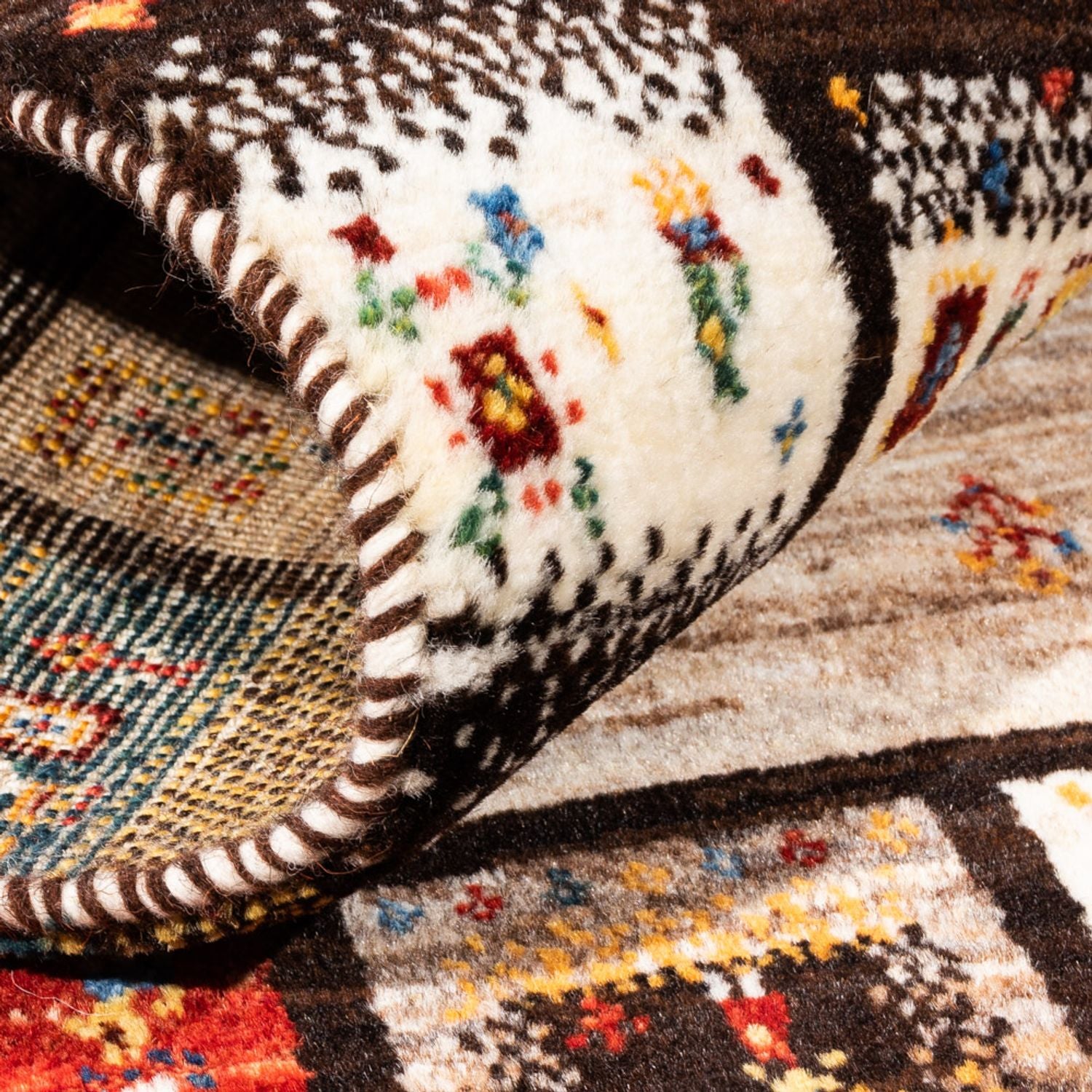 Tapis Gabbeh - Loribaft Persan - Royal - 136 x 87 cm - multicolore