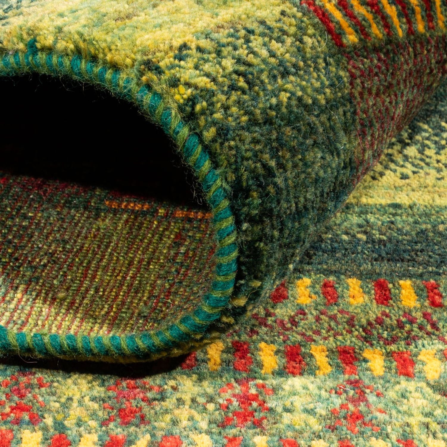 Tapis Gabbeh - Loribaft Persan - Royal - 192 x 165 cm - vert