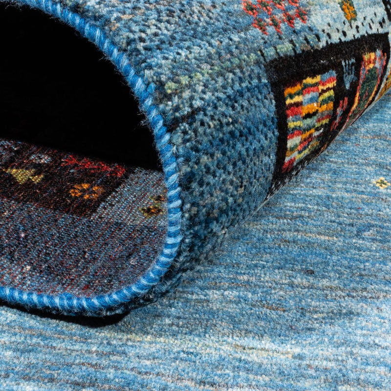Tapis Gabbeh - Loribaft Persan - Royal - 199 x 154 cm - bleu