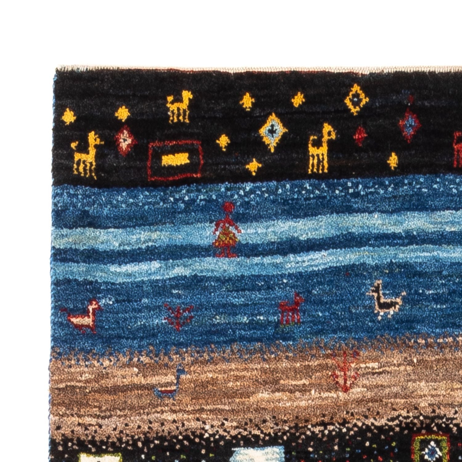 Tapis Gabbeh - Loribaft Persan - Royal - 132 x 85 cm - multicolore