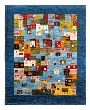 Tapis Gabbeh - Loribaft Persan - Royal - 192 x 159 cm - bleu