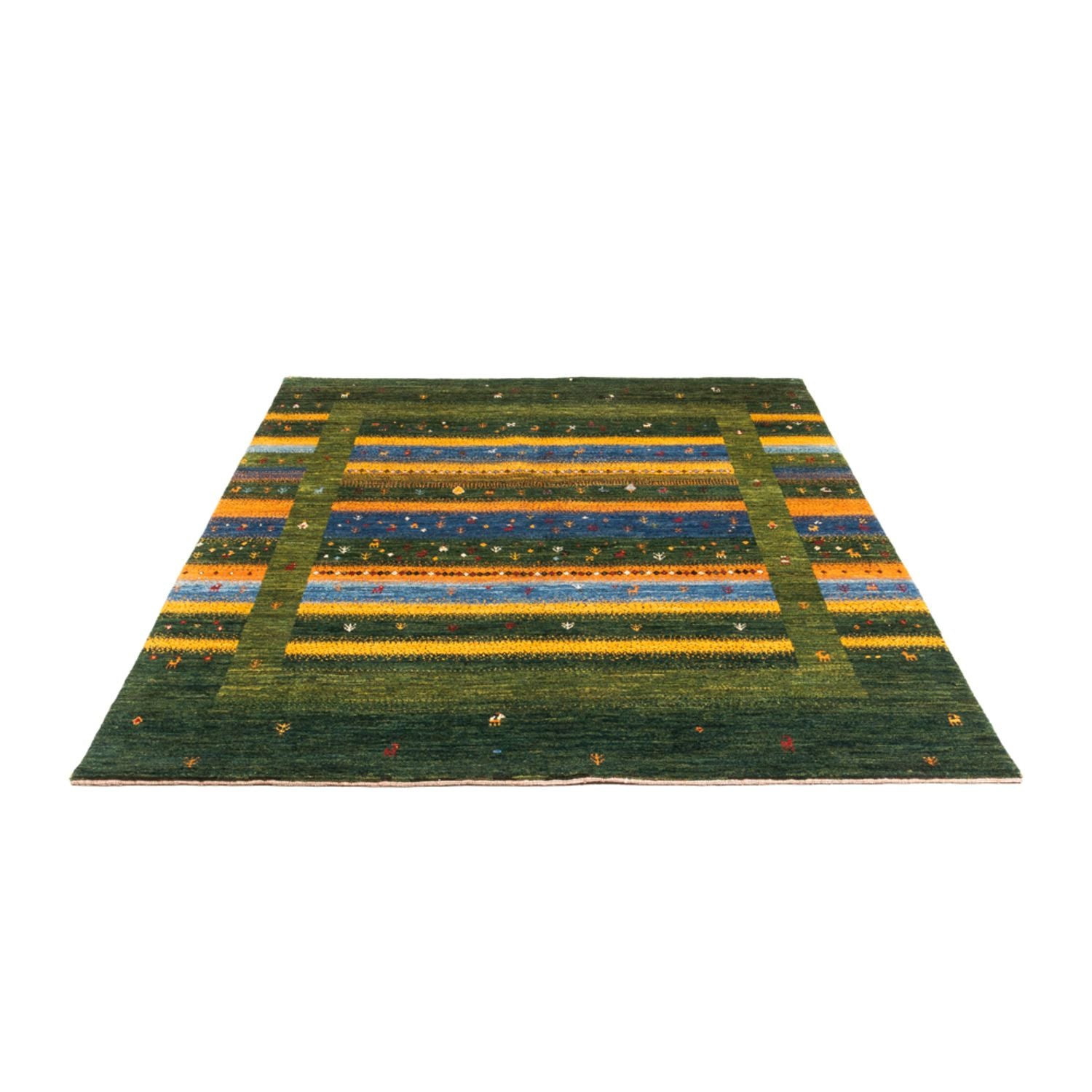Gabbeh Teppich - Loribaft Perser - Royal - 212 x 161 cm - grün