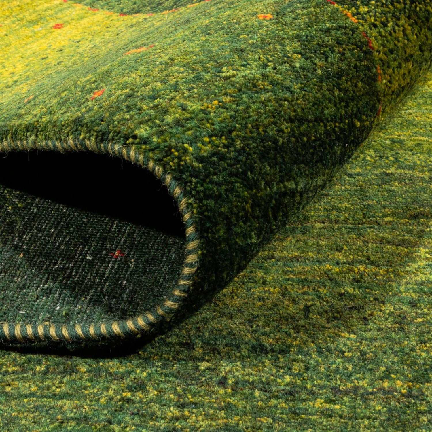 Tapis Gabbeh - Loribaft Persan - 207 x 154 cm - vert