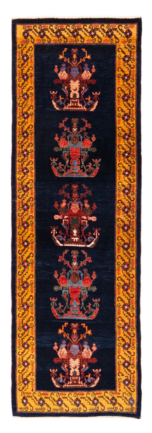 Tapis de couloir Tapis Gabbeh - Persan - 253 x 84 cm - bleu foncé