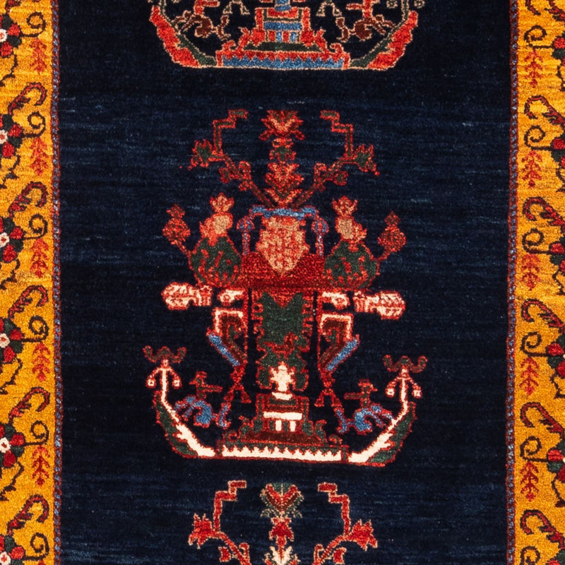 Tapis de couloir Tapis Gabbeh - Persan - 253 x 84 cm - bleu foncé