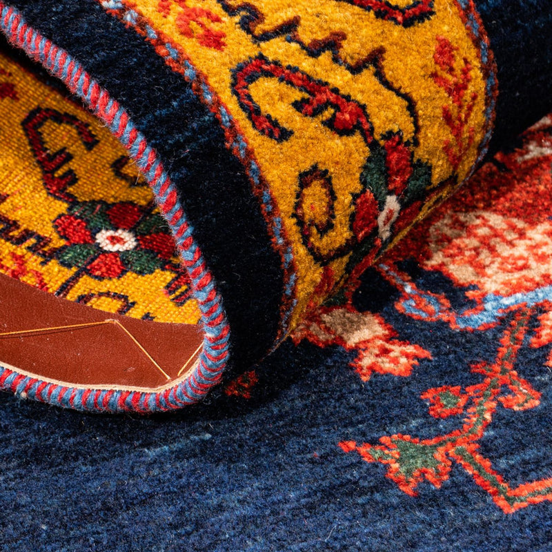 Tapis de couloir Tapis Gabbeh - Persan - 253 x 84 cm - bleu foncé