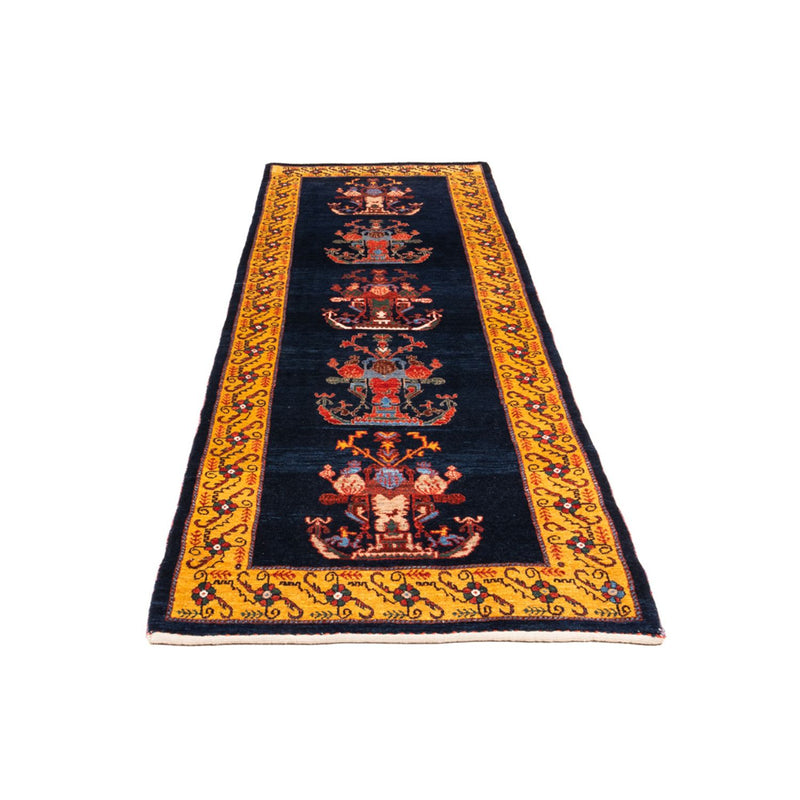 Tapis de couloir Tapis Gabbeh - Persan - 253 x 84 cm - bleu foncé