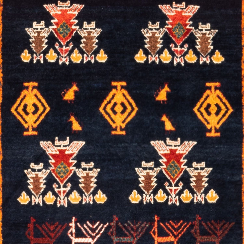 Tapis Gabbeh - Persan - 160 x 108 cm - bleu foncé