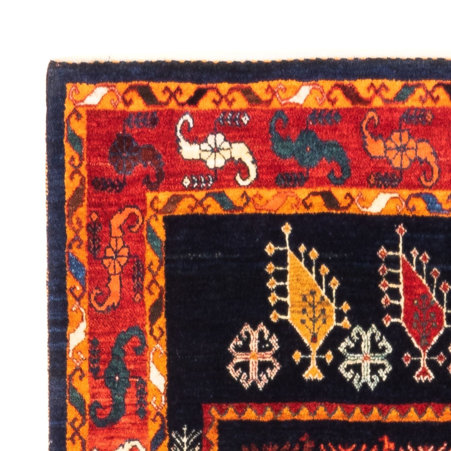 Tapis Gabbeh - Persan - 160 x 108 cm - bleu foncé