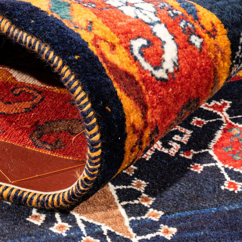 Tapis Gabbeh - Persan - 160 x 108 cm - bleu foncé