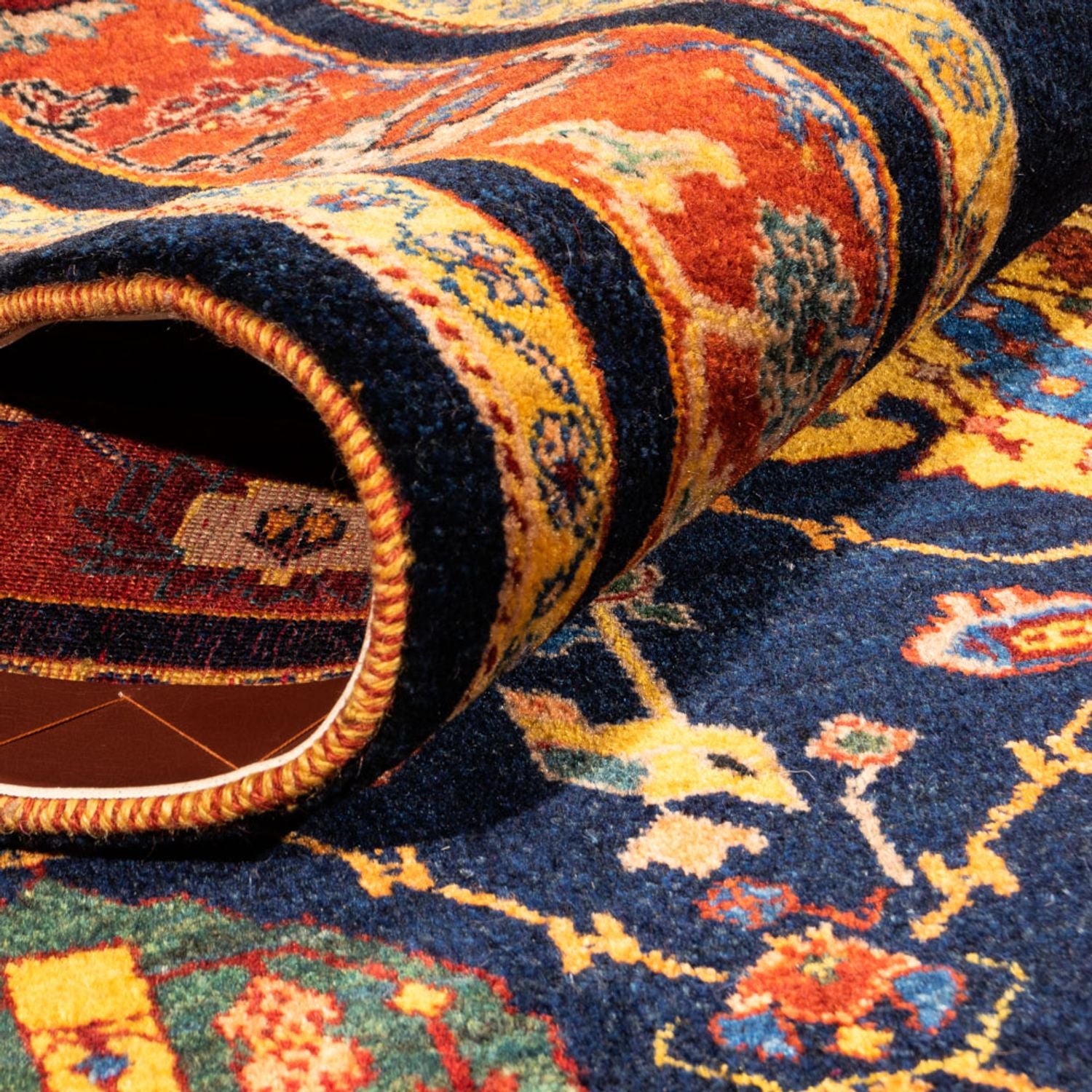 Tapis Gabbeh - Persan - 257 x 185 cm - bleu foncé